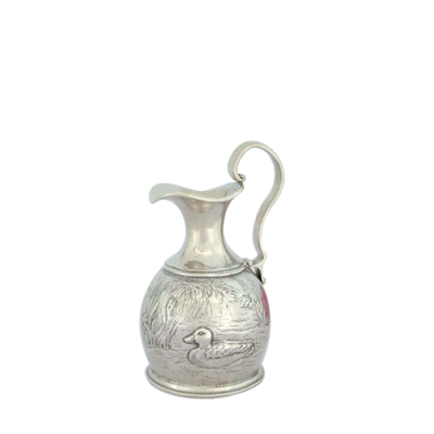 Pewter Wine Jug, Ducks Décor 18 oz.