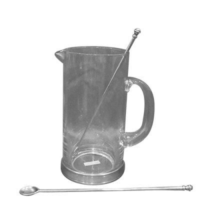 Glass Jug & Spoon / Pewter Décor