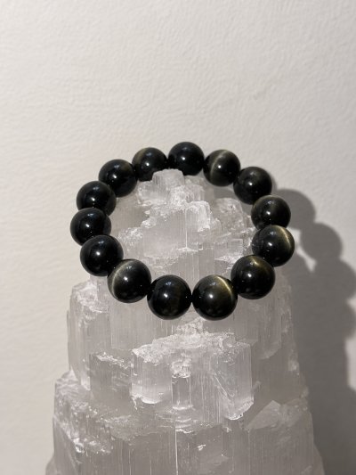 Golden Obsidian Cat's Eye Bracelet | Top Premium