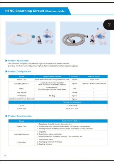 ชุดสายออกซิเจนความเข้มข้นสูง สำหรับเครื่อง Airvo 2