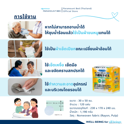 วิธีใช้ ผ้าขนหนูแห้งแบบใช้แล้วทิ้ง Nonwoven