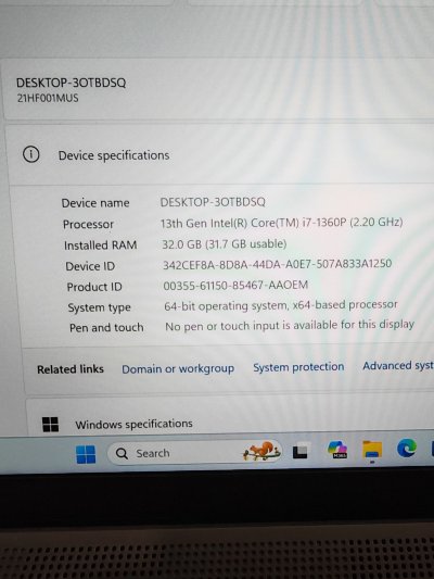 Thinkpad workstation P14s gen 4 Ram 32