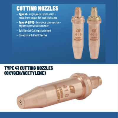 Gas cutting Bluejet Cigweld Aksesoris - type 41 cutting nozzle oxygen acetylene 