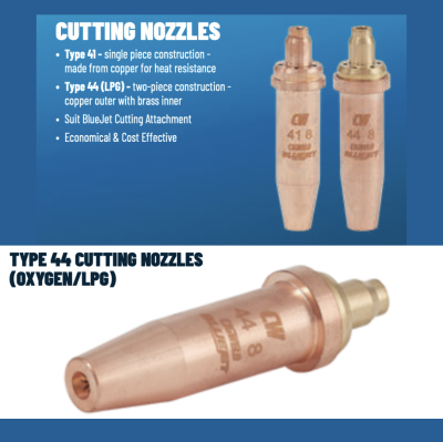Gas cutting Bluejet Cigweld Aksesoris - type 44 cutting nozzle oxygen lpg