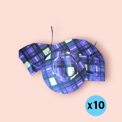 หมวกผ้ามีที่คลุมคอ คละสี (แพ็ค10ใบ)