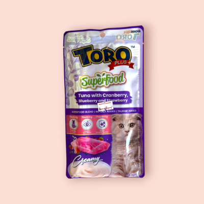 โทโร่ แมวเลีย 5 ชิ้น/ซอง รสทูน่าและเบอรี่(ซอง)