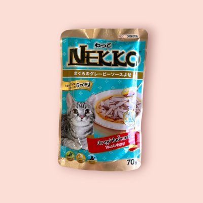 เนกโกะ อาหารเปียกแมว รสทูน่าในน้ำเกรวี่ 70 กรัม(ซอง)