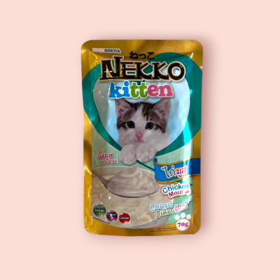 เนกโกะ อาหารเปียกลูกแมว รสไก่มูส 70 กรัม(ซอง)