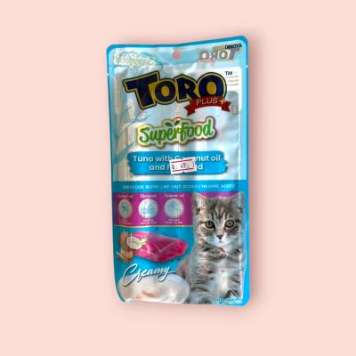 โทโร่ แมวเลีย 5 ชิ้น/ซอง รสทูน่าและน้ำมันมะพร้าว(ซอง)