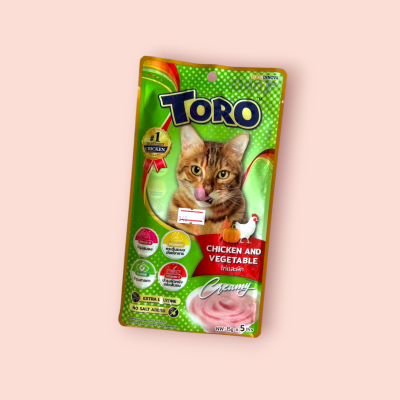 โทโร่ แมวเลีย 5 ชิ้น/ซอง รสไก่และผัก(ซอง)