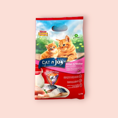 แคทแอนจอย ลูกแมว 1.2 กก รสปลาทะเล ไก่ นม(ถุง)