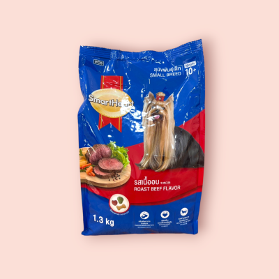 สมาร์ทฮาร์ท สุนัขโตพันธุ์เล็ก 1.3 กก รสเนื้ออบ (ถุง)