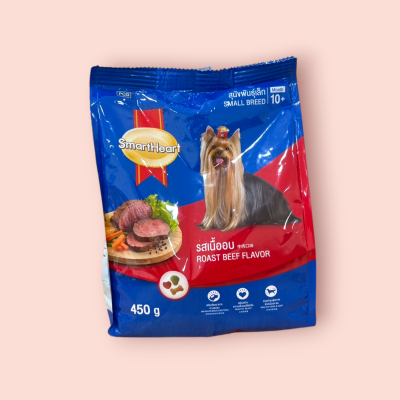 สมาร์ทฮาร์ท สุนัขโตพันธุ์เล็ก 450 กรัม รสเนื้ออบ (ถุง)
