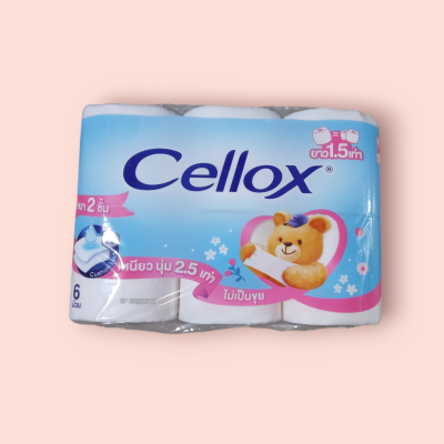 ทิชชู่ เซลล๊อก เหนียวนุม 2.5เท่า 6ม้วน (ห่อ)