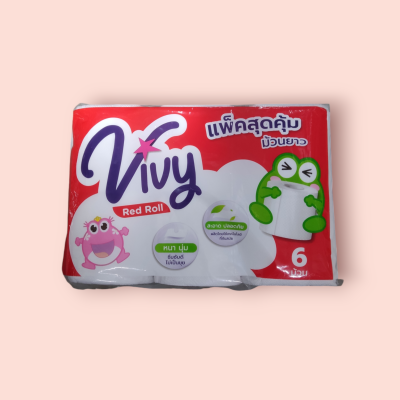 ทิชชู่ วีวี่ เรดโรล 6ม้วน   แพ็ค8อัน