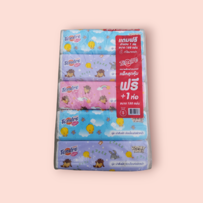 กระดาษเช็ดหน้า เทนดอร์ 150แผ่น (4 แถม 1)