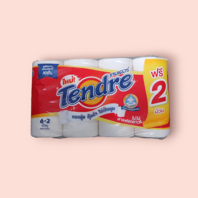 ทิชชู่เทนเดอร์ หนา2ชั้น 6ฟรี2 ม้วน(ห่อ)