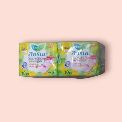 ลอริเอะ สลิม กลางวัน นุ่มสบาย ไม่มีปีก 10ชิ้น  (แพ็ค6ซอง)