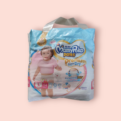 มามี่ พรีเมี่ยมเอ๊กตร้า L 14ชิ้น  เด็กผู้หญิง(ห่อ)