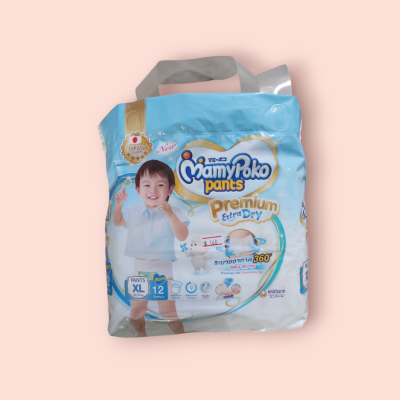 มามี่ พรีเมี่ยมเอ๊กตร้า XL 12ชิ้น  เด็กผู้ชาย(ห่อ)