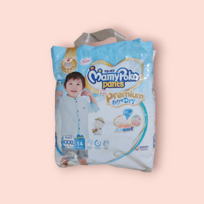 มามี่ พรีเมี่ยมเอ๊กตร้า XXXL 14ชิ้น  เด็กผู้ชาย(ห่อ)