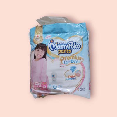 มามี่ พรีเมี่ยมเอ๊กตร้า XXXL 14ชิ้น  เด็กผู้หญิง(ห่อ)