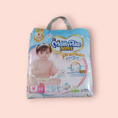 มามี่ พรีเมี่ยมเอ๊กตร้า M 60ชิ้น เด็กผู้หญิง(ห่อ)