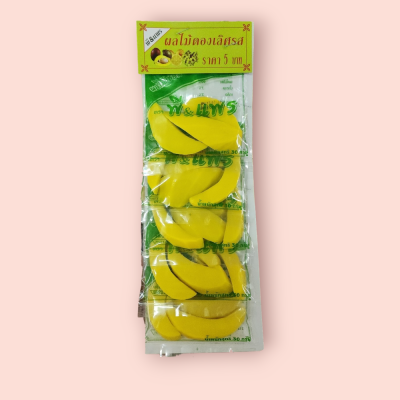 ผลไม้ดองพีแพ 5บาท มะม่วง(แผง5ซอง)