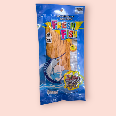 ปลาเส้นเฟรชฟริช 85กรัมบาบีคิวซองฟ้า (ซอง)