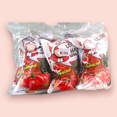 เถ้าแก่น้อย สาหร่ายทอด 20 มะเขือเทศ แพ็ค6ซอง