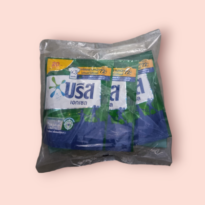 บรีสเอกเซลซักผ้าน้ำ เขียว 20- แพ็ค3ซอง