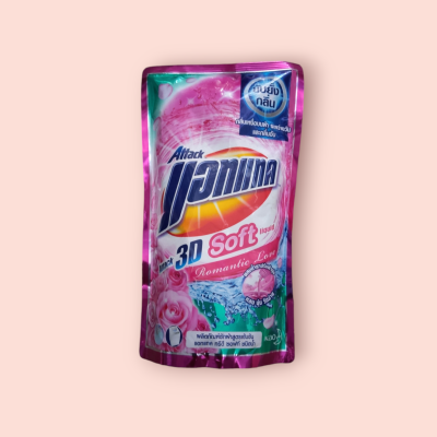 น้ำยาซักผ้า แอทแทค 770มล 3ดี โรแมนติกเลิฟ(ซอง)