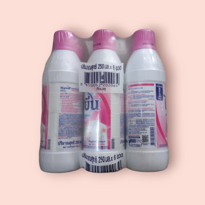 ไฮยีน ซักผ้าขาว  250มล แพ็ค6ขวด ชมพู