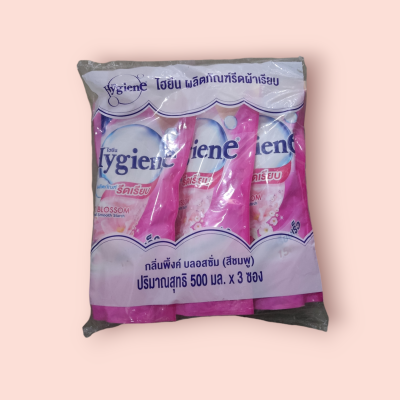 ไฮยีนรีดเรียบ 500มล พิ้งบลอสซั่ม แพ็ค3ชิ้น