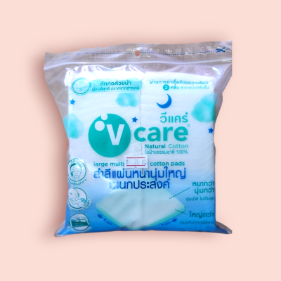 สำลีแผ่น วีแคร์ หนานุ่ม 6x7ซม 40 กรัม(แพ็ค6ซอง)