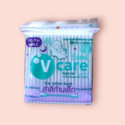 สำลีก้านเล็ก วีแคร์ 100 ก้านแพ็ค 2