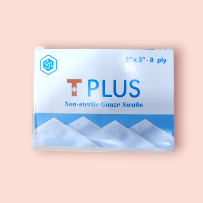 ผ้าก๊อซทีพลัส 3x3 นิ้ว (กล่อง 10 ซอง)