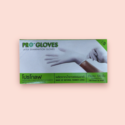 ถุงมือยางโปรโกลฟ เอส S 100 ชิ้น(กล่อง)