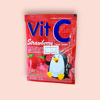 วิตามินซีเม็ดอม เครส สตรอเบอรี่(ซอง)