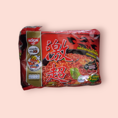 นิชชิน 10บาท เอ๊กตรีมไก่เผ็ด60กรัม(แพ็ค5ซอง)