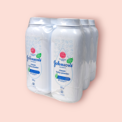 แป้งจอนสัน 200กรัม  ขาวคลาสสิคเบบี้พาวเดอร์(แพ็ค3ขวด)