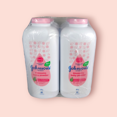 แป้งจอนสัน 400กรัม ชมพูบลอสซั่มเบบี้พาวเดอร์ (แพ็ค2ขวด)