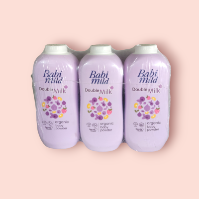 แป้งเบบี้มายด์ 350กรัม  ดับเบิ้ลมิ้ลม่วง(แพ็ค3ขวด)