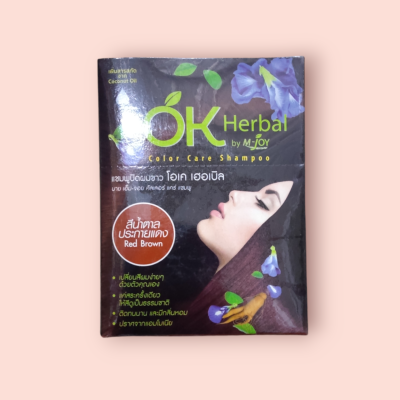 โอเค แชมพูย้อมผม สีน้ำตาลประกายแดง(โหล)