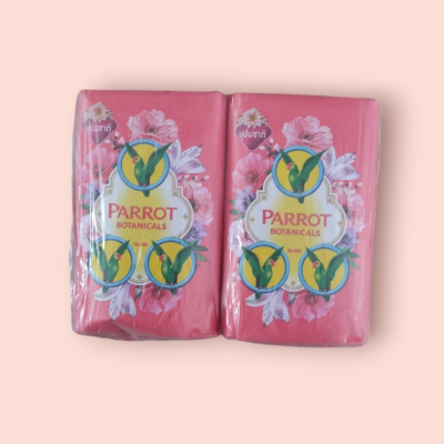 สบู่นกแก้ว 70กรัม ชมพูบุปผชาติ(แพ็ค4ชิ้น)