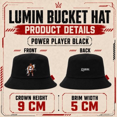 LUMIN Bucket Hat POWER PLAYER BLACK