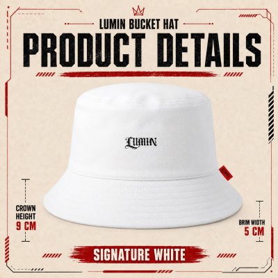 LUMIN BUCKET HAT SIGNATURE WHITE