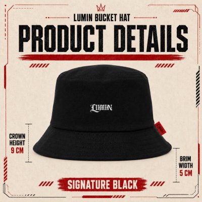 LUMIN BUCKET HAT SIGNATURE BLACK