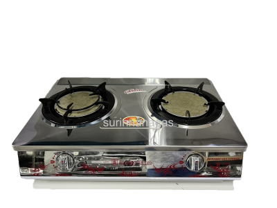 Lucky Flame รุ่น HQ-712Si เตาแก๊สโครงสแตนเลส หัวอินฟราเรด 2 หัวเตา