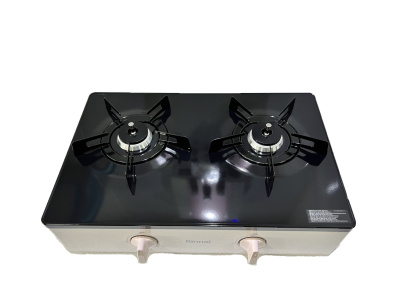 Rinnai เตาแก๊สวางบนเคาน์เตอร์ รุ่น BT62FJ หน้ากระจก โครงเตาสีชมพู